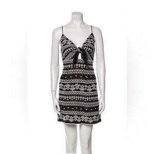 Alice + Olivia B&W Embroidered Mini Dress - Size M / 8